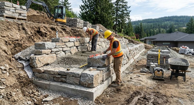 Block Retaining Wall Installation in Brevard County, FL