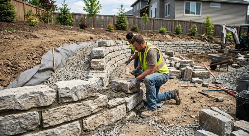 Block Retaining Wall Installation in Brevard County, FL