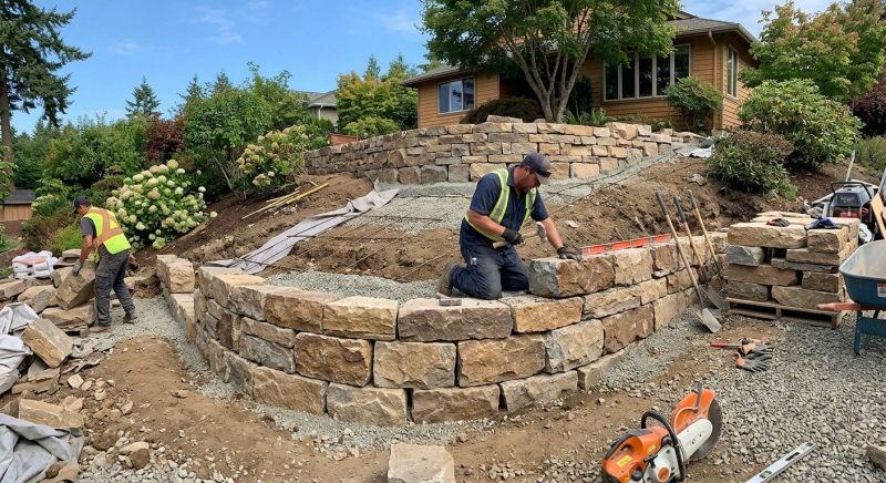 Block Retaining Wall Installation in Marin County, CA