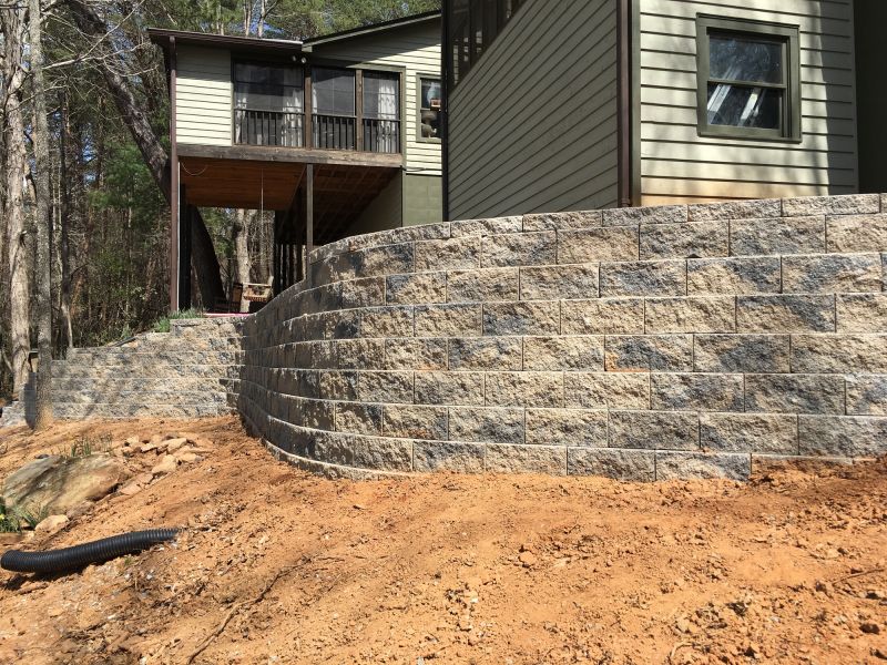 Retaining Wall Construction Site