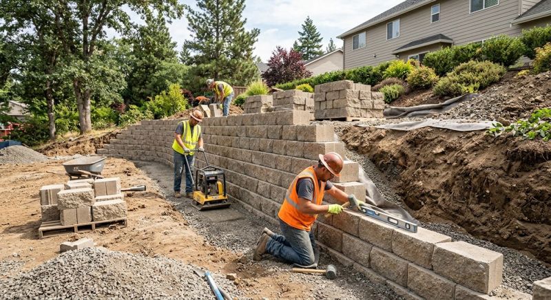 Retention Wall Installation in Clermont, FL